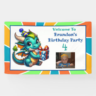 Banderoles Fête d'anniversaire garçon thème dragon