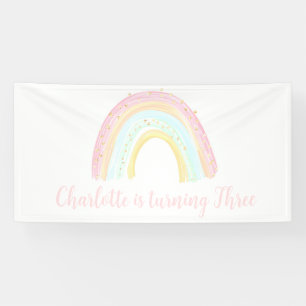 Banderoles Fête d'anniversaire Girl Pastel Rainbow