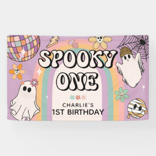 Banderoles Fête d'anniversaire Halloween rétro Spooky One 1 a