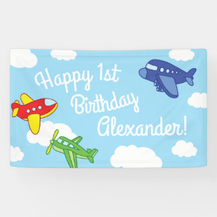 Banderoles Fête d'anniversaire mignonne d'avions et de jets