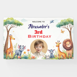Banderoles Fête d'anniversaire neutre pour enfants avec des a