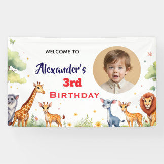 Banderoles Fête d'anniversaire neutre pour enfants avec des a