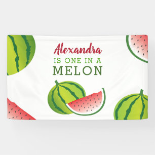 Banderoles Fête d'anniversaire « One in a Melon » pour un an