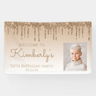 Banderoles Fête d'anniversaire personnalisée avec photo et pa