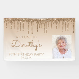 Banderoles Fête d'anniversaire personnalisée avec photo et pa