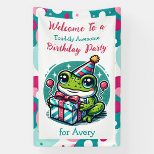 Banderoles Fête d'anniversaire personnalisée Grenouille à thè