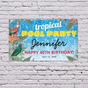 Banderoles Fête d'anniversaire Piscine Tropicale