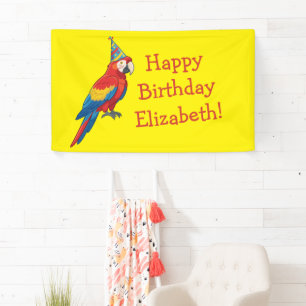 Banderoles Fête d'anniversaire pour enfants avec perroquet