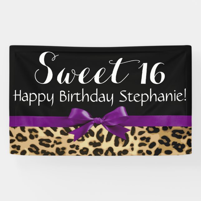 Banderoles Fête d'anniversaire pourpre du bonbon 16 à (Horizontal)
