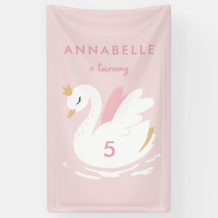 Banderoles Fête d'anniversaire rose girly mignonne cygne él