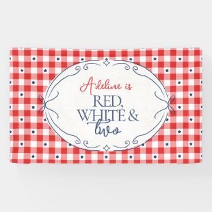 Banderoles Fête d'anniversaire Rouge Blanc & Deux Secondes