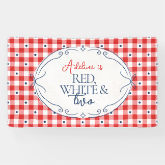 Banderoles Fête d'anniversaire Rouge Blanc & Deux Secondes