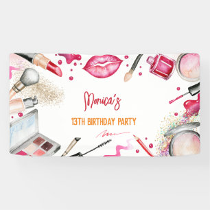 Banderoles Fête d'anniversaire spa beauté et maquillage