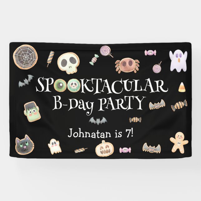 Banderoles Fête d'anniversaire Spooktacular (Horizontal)