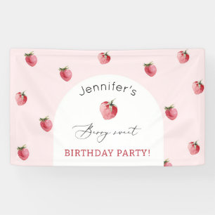 Banderoles Fête d'anniversaire sucrée aux fraises