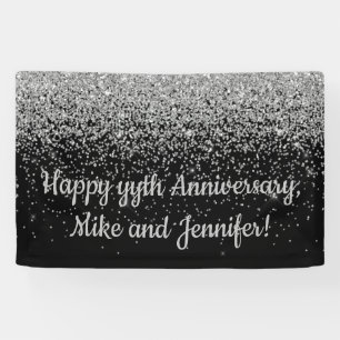 Banderoles Fête d'anniversaire Surprise personnalisée Noir et