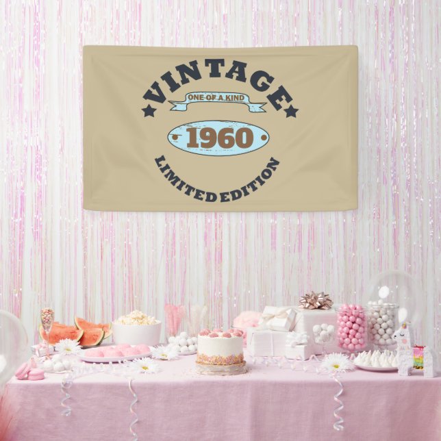 Banderoles Fête d'anniversaire vintage personnalisée (Fête)