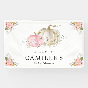 Banderoles Fête de Baby shower Citrouille rose