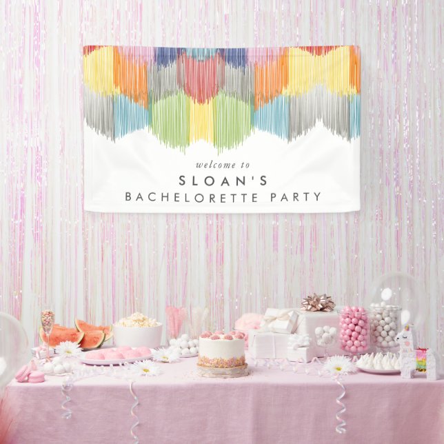 Banderoles Fête de Bachelorette Moderne Frange Arc-en-ciel (Fête)