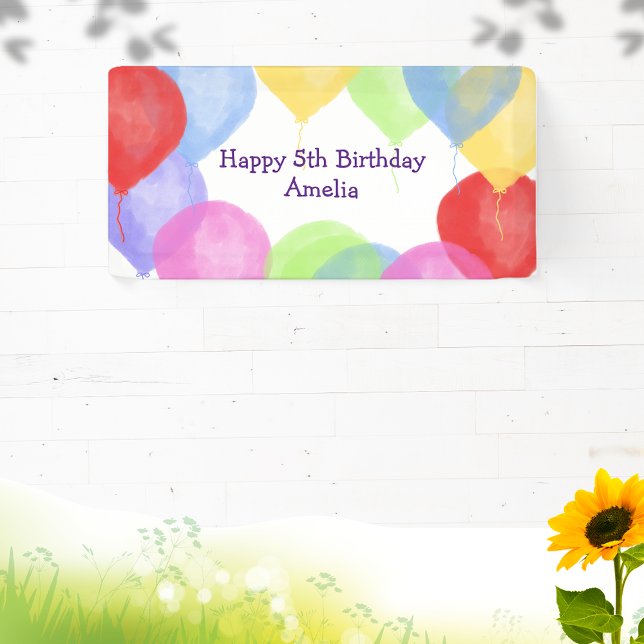 Banderoles Fête de ballons d'anniversaire personnalisée (Créateur téléchargé)