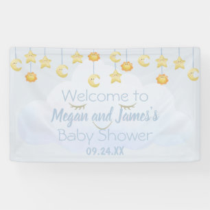 Banderoles Fête de Bébé Nuage Paillettes Étoiles Brillantes B
