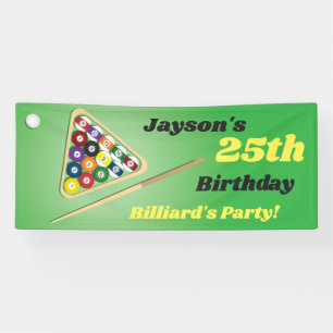Banderoles Fête de billard Green and Black 