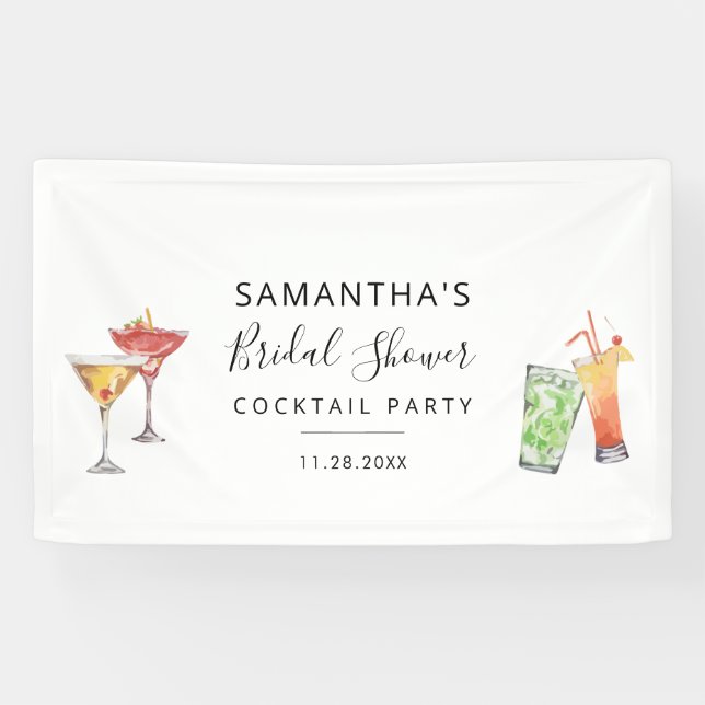 Banderoles Fête de Cocktail de Mariage Moderne (Horizontal)