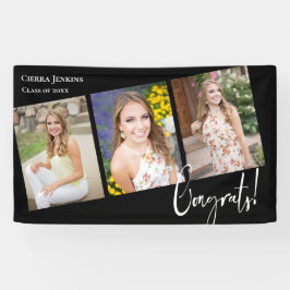 Banderoles Fête de graduation photo noire tendance