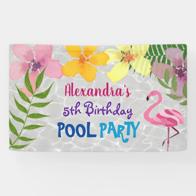 Banderoles Fête de la piscine (Horizontal)