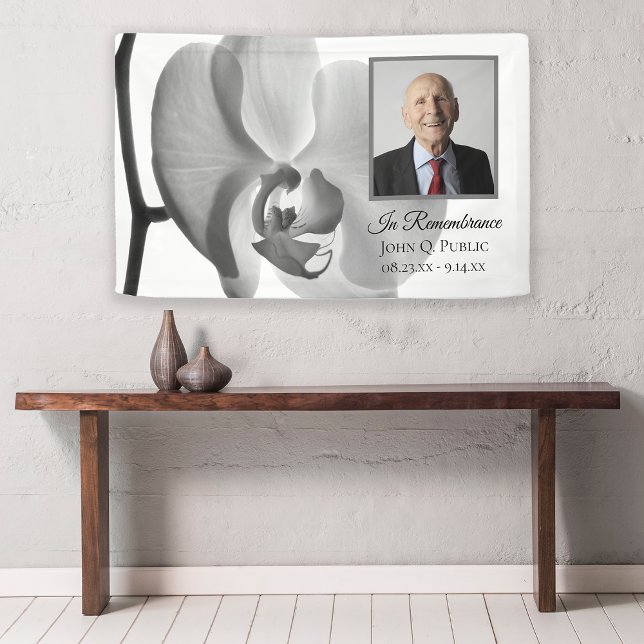 Banderoles Fête de l'orchidée noire et blanche de la vie funé (Créateur téléchargé)