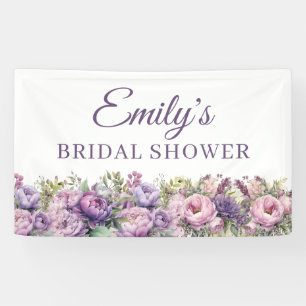 Banderoles Fête de mariage floral rose violet