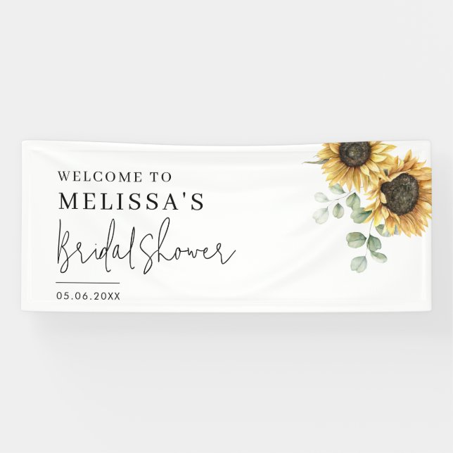 Banderoles Fête de mariage Floral Soleil Eucalyptus Feuillage (Horizontal)