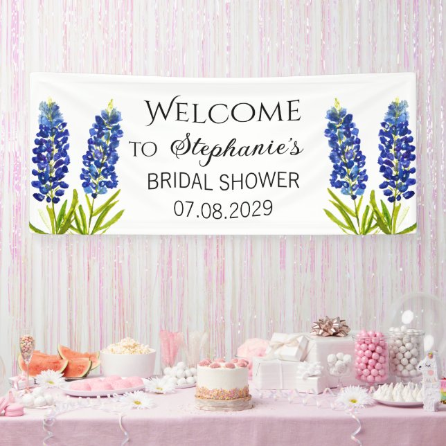 Banderoles Fête de mariage rustique Fleurs bleues de Bleuets (Fête)