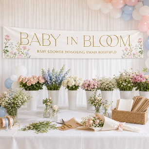 Banderoles Fête de naissance Baby in Bloom Jardin Pastel