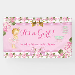 Banderoles Fête de Naissance de Bébé Princesse Blonde Thème T