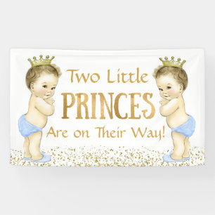 Banderoles Fête de naissance de jumeaux princes garçons