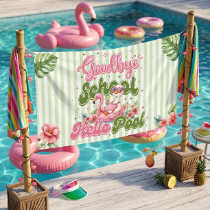 Banderoles Fête de Piscine Bonjour Bandes Vertes