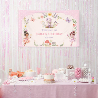 Banderoles Fête de premier anniversaire de fille de jardin de