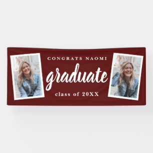 Banderoles Fête de remise des diplômes avec écriture moderne