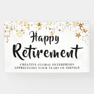 Banderoles Fête de retraite d'entreprise Étoiles dorées