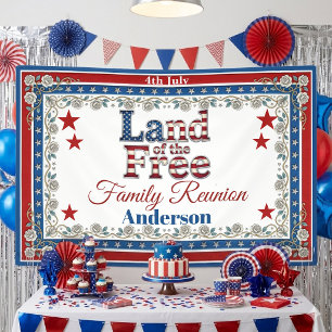Banderoles Fête de réunion de famille du 4 juillet USA Terre