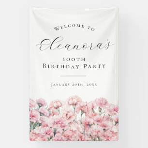 Banderoles Fête des 100 ans janvier Fleur de naissance Bienve