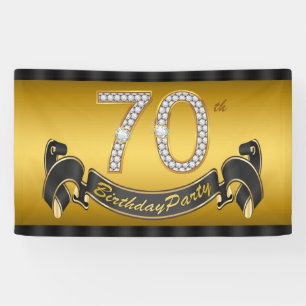 Banderoles Fête des 70 ans en or