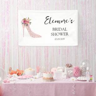 Banderoles Fête des mariées à talons hauts roses Bienvenue ho