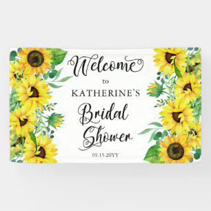 Banderoles Fête des mariées Boho Sunflowers   Eucalyptus 