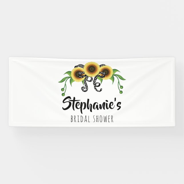 Banderoles Fête des mariées de couronne de tournesol (Horizontal)