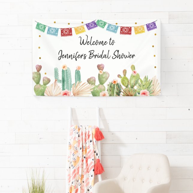 Banderoles Fête des mariées de Fiesta Cactus Boho (En situation)