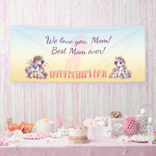 Banderoles Fête des Mères Unicorn-Theme Party