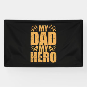 Banderoles Fête des pères Mon père Mon héros
