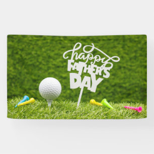 Banderoles Fête des pères pour golfeur avec balle de golf et